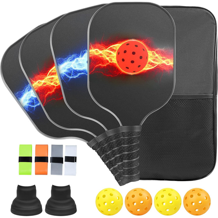 Ракетки для піклболу – набір зі скловолокна та сумка, сині, для чоловіків та жінок