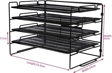 Рівневий органайзер для лотка для листів для прибирання столу, настільний органайзер для збору журналів з металевої сітки, сітчастий офісний файл для зберігання на столі, лоток для паперу з дротяної сітки для офісу 4 яруси, 4-