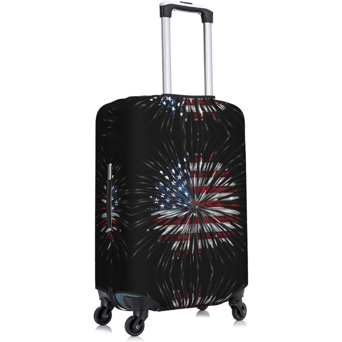 Чохол для валізи Пілотний кокпіт, захист від пилу та подряпин, принт Американський прапор та феєрверк, розмір 90