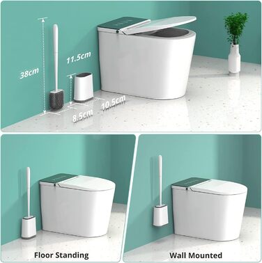 Щітка для туалету силіконова, щітка для туалету силіконова з тримачем для швидкого висихання, щітка для туалету настінна та стояча