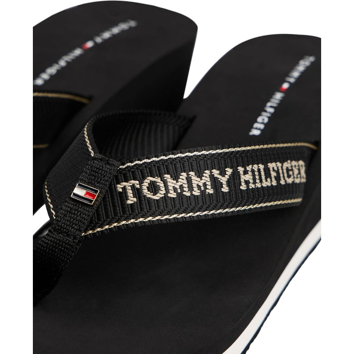 Жіночі літні шльопанці Tommy Hilfiger на танкетці, розмір 39 EU, чорні