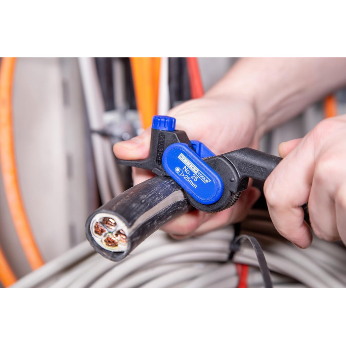 Знімач зовнішньої ізоляції WEICON TOOLS 52000025 No.25 для кабелів до 5 мм, чорно-синій, 210 мм