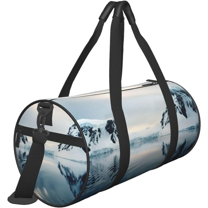 Спортивна сумка, дорожня сумка, принт Антарктичний півострів, чорна, універсальний розмір, сумка на ніч