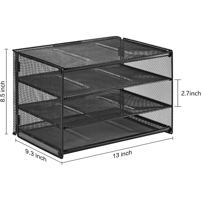 Металевий лоток для листів Samstar, 3-рівневий лоток для документів, настільний органайзер, піднос для столу, чорний. 3 Тварина