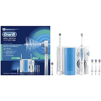 Набір систем очищення Oral-B Pro 900 Oxyjet, електрична зубна щітка, акумуляторна з іригатором для порожнини рота, 1 система очищення Oxyjet, 1 електрична зубна щітка, 4 змінні насадки Oxyjet, 2 щітки