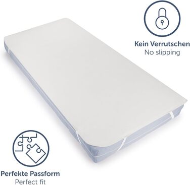 Наматрацник Blumtal Premium Molton 160x200 см 100 бавовна - сертифікований Oeko-Tex. Наматрацник Molton 160x200 см - Наматрацник 160x200 - Безшумний та повітропроникний - Підкладка під матрац 160x200 160 x 200 см - Білий