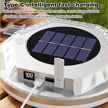 Ліхтар для кемпінгу, 1600 люмен, сонячний ліхтар для виживання, водонепроникний, для походів, використання на вулиці, в саду, на подвір&39ї, на патіо, на балконі, для піших прогулянок, сріблястий