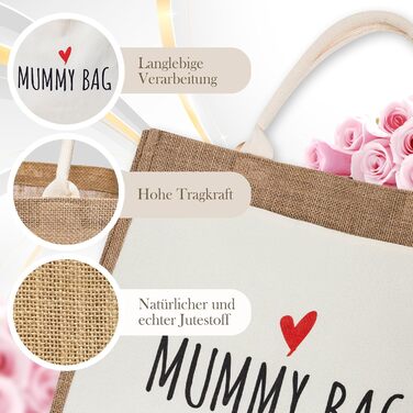 Затишна сумка з джутової тканини подарунок для мами, майбутньої мами або вагітної. Велика сумка для покупок з рафії джутова сумка