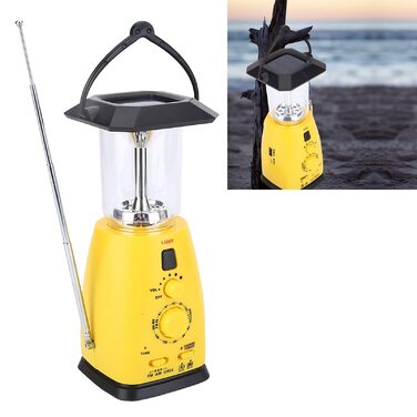 Сонячний кемпінговий ручний ліхтар, світлодіодний кемпінговий ліхтар з рукояткою, портативний аварійний ліхтарик з радіо та USB-кабелем, для відключення електроенергії, походів, риболовлі та аварійних вимикань