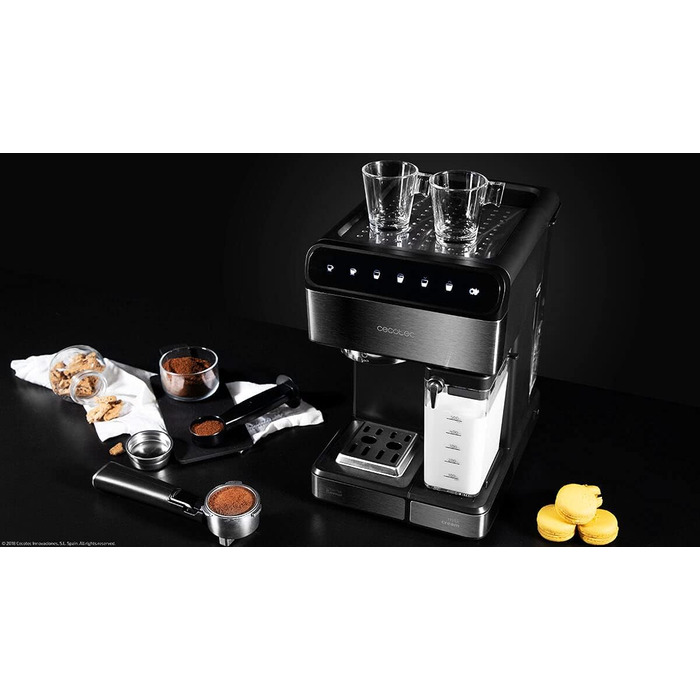 Напівавтоматична еспресо-машина Power Instant-ccino 20 Touch серії Nera. 1350 Вт, тиск 20 бар, резервуар для молока 500 мл, сенсорне керування, резервуар для води 1,4 літра, обробка з нержавіючої сталі Black Tactile