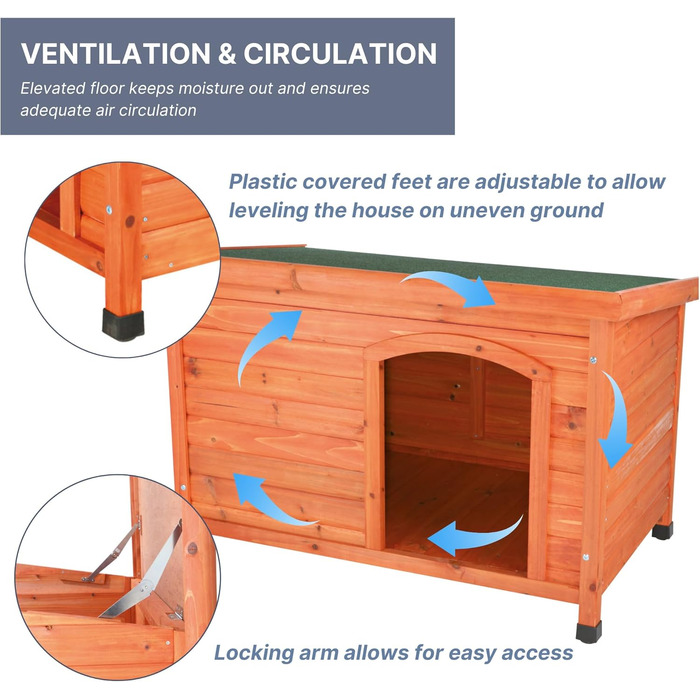 Всепогодна складна собача будка &39natura Dog House Classic Flat Roof, SM 85 58 60 см, коричнева&39 - 39551