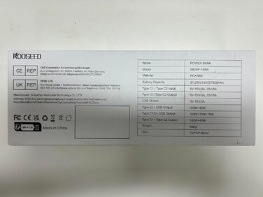 Power Bank KOOSEED 145W, 27000mAh для ноутбуків та інших пристроїв