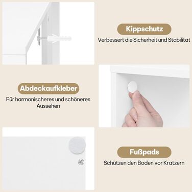 Біла книжкова полиця eSituro, кубічна полиця, окремостояча полиця з 7 відкритими відділеннями, яку можна використовувати горизонтально, вертикально або догори дном, для вітальні, спальні, офісу