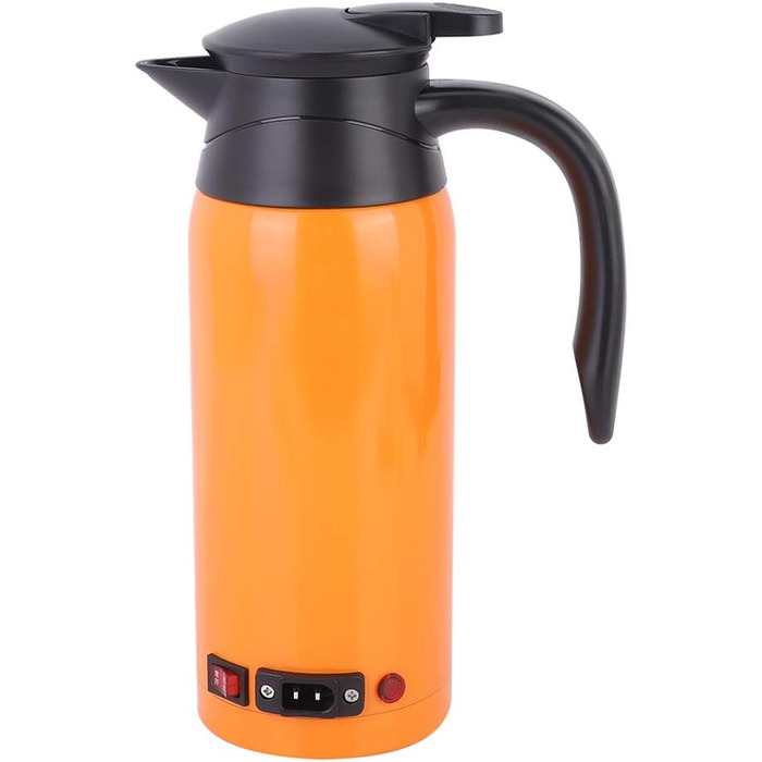 Чайник, 800 мл 12В 24В Портативний чайник великої місткості, чайник для вантажівки/автомобіля (ОРАНЖЕВИЙ)