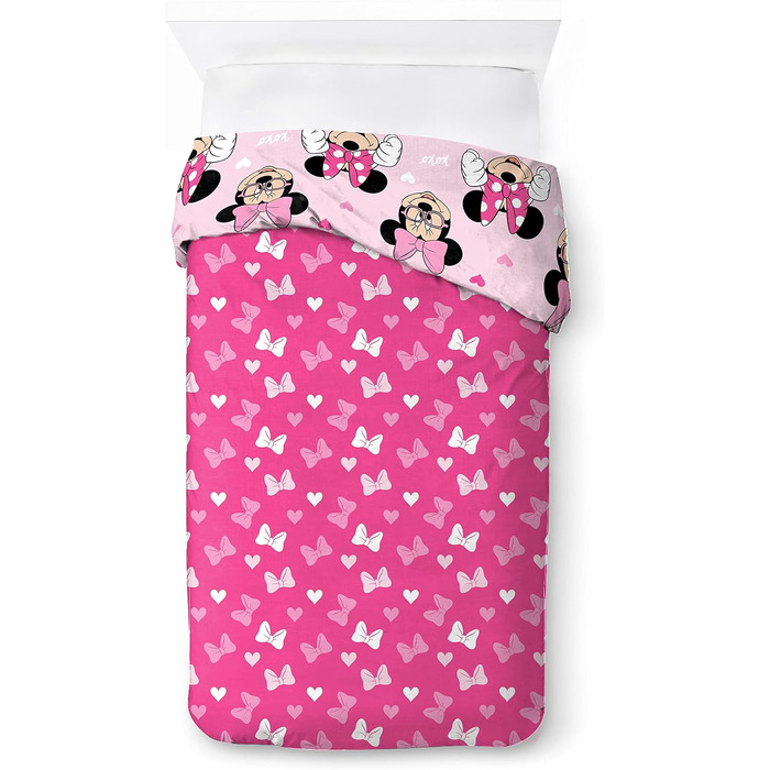Бавовняний комплект дитячої постільної білизни 135x200 см односпальний розмір - підодіяльник наволочка 50x70 см рожевий - Minnie M