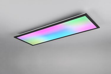Стельовий LED-світильник Reality Beta R67668032, матовий чорний метал, 31 Вт RGB, Dynamic Light, з пультом керування, 80x30 см