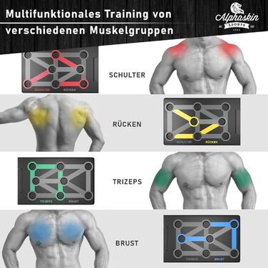 Набір дощок для віджимань ALPHASKIN преміум-класу Покращена концепція 2023 року Ручки для віджимань для домашніх тренувань Гриф для віджимань 9-в-1 Домашній тренажерний зал Домашнє фітнес-обладнання