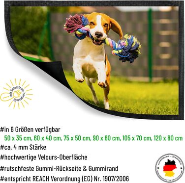 Персоналізований фотокилимок для дверей 50x35 см з вашим власним зображенням, логотипом або дизайном - надзвичайно тонкий декоративний килимок для дверей - нековзка основа та велюрова поверхня - декоративний килимок для коридору та дому - подарунок на нов