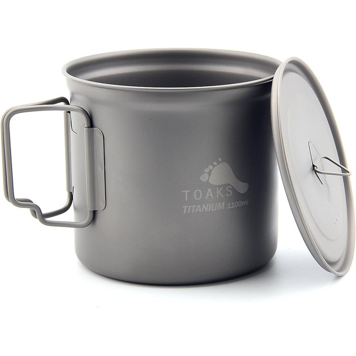 Надлегкий титановий вуличний горщик, складний портативний посуд для пікніка з кришкою, сріблясто-сірий