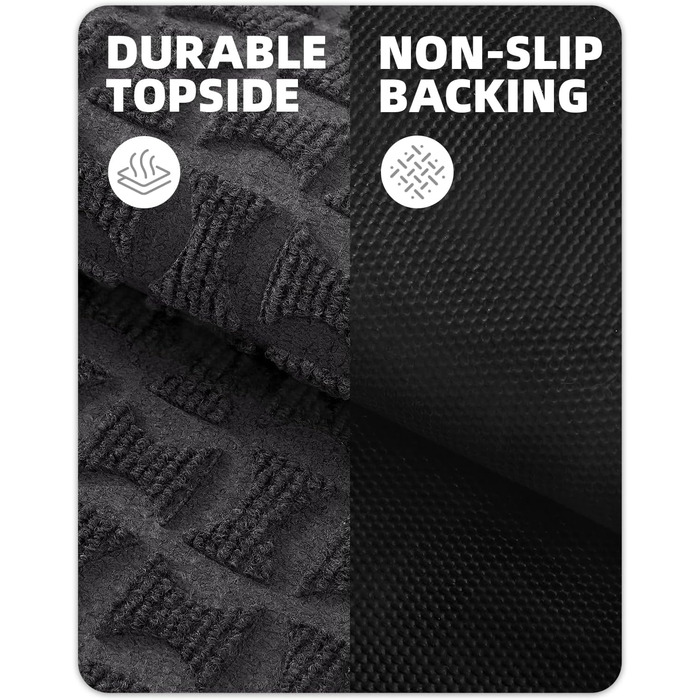 Килимок для вулиці кольору G, нековзний, водонепроникний, миється, брудозатримуючий килимок для внутрішнього та зовнішнього використання, килимок для передніх дверей, килимок для входу, коридору, зовнішньої зони (44x76 см, сірий) Сірий 44x76 см