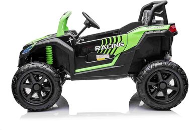 Дитячий електромобіль UTV XXL 24V 2 шт. місцевий, зелений, електромобіль для дітей 2 шт. місцевий, шкіряні сидіння, 2 двигуна по 1