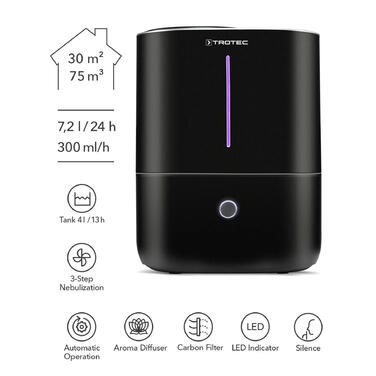 Зволожувач повітря ультразвуковий Trotec B 2 E Black (1160000051)