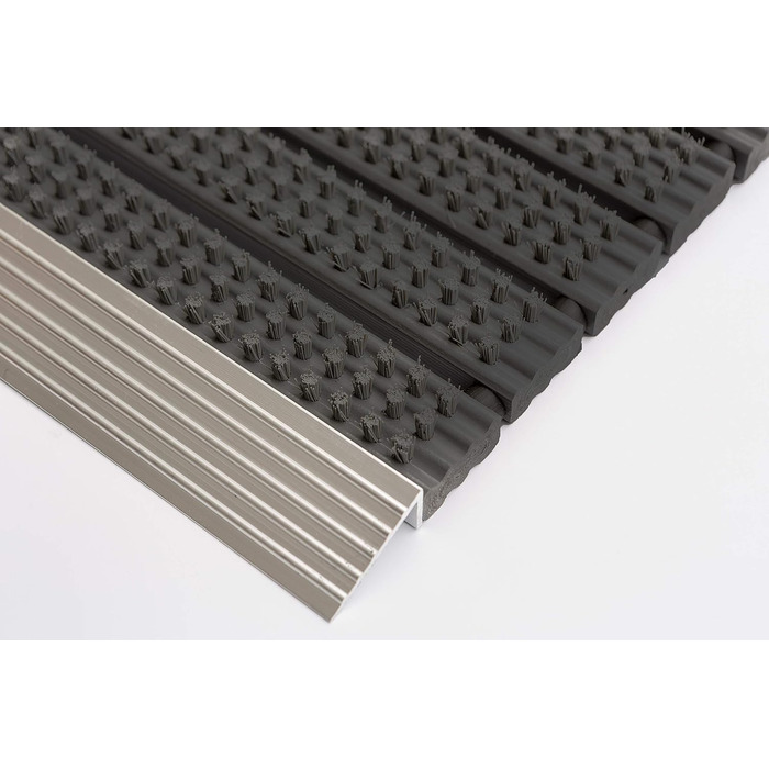 Килимок для вулиці Astra Super Brush - Алюмінієвий килимок - Алюмінієвий килимок для бруду для використання в приміщенні - Надзвичайно міцний - Нековзний - Екологічний - 40x60 см, Чорний 40 x 60 см (Прямокутний) Чорний