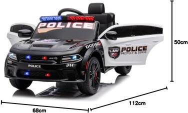 Дитячий транспортний засіб - електромобіль Dodge поліцейський ліцензійний - акумулятор 12В, 2 двигуни - пульт дистанційного керува