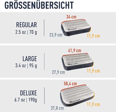 Дорожня подушка Aeros Down L - Ультралегка та надувна - Матеріал 10D - Преміальна пухова подушка - Нековзка - Для походів та кемпінгу - 42 x 28 x 12 см - Сіра - 95 г Велика сіра