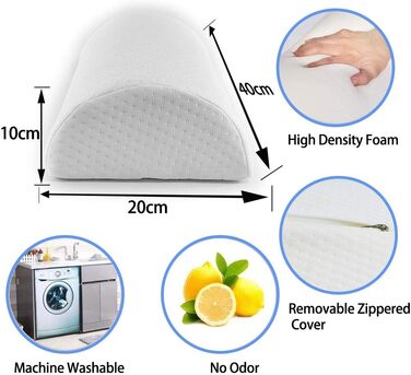Напівкругла подушка для ніг ZoneYan, ергономічна подушка для ніг з губкою, подушка для ніг на столі, подушка для підтримки ніг, для колін, ніг, стегон, спини, полегшення болю в стопах, для подорожей додому та офісу