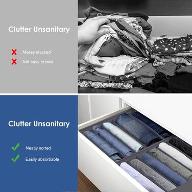 Органайзер для одягу 3 шт. и, шухляда-органайзер 7 відділень, система органайзерів для одягу складна, шухляда-органайзер для сороч