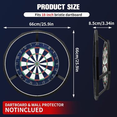 Підсвічування мішень для дартсу - світлодіодне освітлення на 360, система підсвічування мішень для дартсу, підходить для 18-дюймових мішень для дартсу