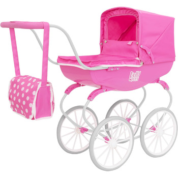 Коляска Dolly Tots Коляска для ляльок у традиційному стилі Високоякісна англійська коляска з традиційним візком Коляска з білими к