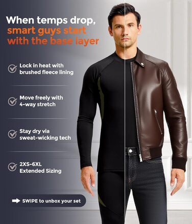 Чоловіча термобілизна CL Convallaria, функціональна білизна, лижна білизна, дихаюча флісова підкладка, комплект термобілизни, розмір L, чорний