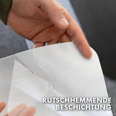 Килимок для підлоги OfficeMarshal 100x120 см, сріблястий, для твердих підлог - захищає плитку, паркет і ламінат від офісних стільців, фітнес-обладнання та падаючих предметів (Viking)