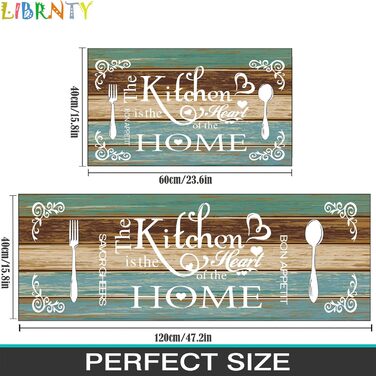 Комплект кухонних килимків, килимок для кухні, що миється, килимова доріжка для коридору, комплект кухонних килимків та килимків, що миються, підходить для нековзних килимків на кухні, у вітальні, їдальні та ванній кімнаті C002