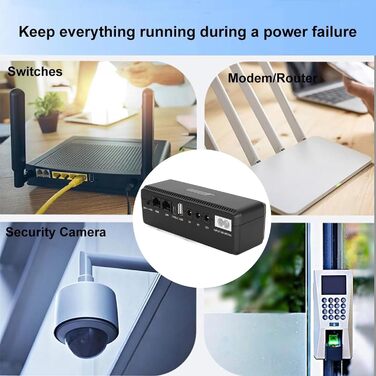 Міні ДБЖ резервний акумулятор, 10400 MAh Міні ДБЖ для роутера, 5 В, 9 В, 12 В, 15 В, 24 В, джерело безперебійного живлення для кам