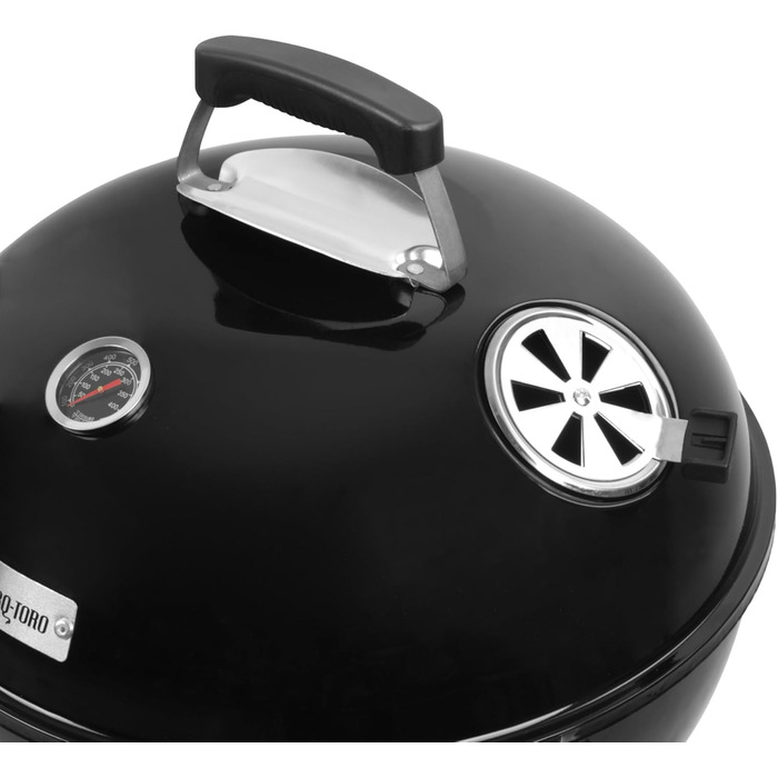 В 1 Димна бочка діаметром 47 см Гриль-бочка, вугільний гриль, вогнище Коптильня з термометром Садовий гриль, гриль-коптильня, піч-коптильня, барбекю, багатофункціональний гриль, круглий гриль, 3