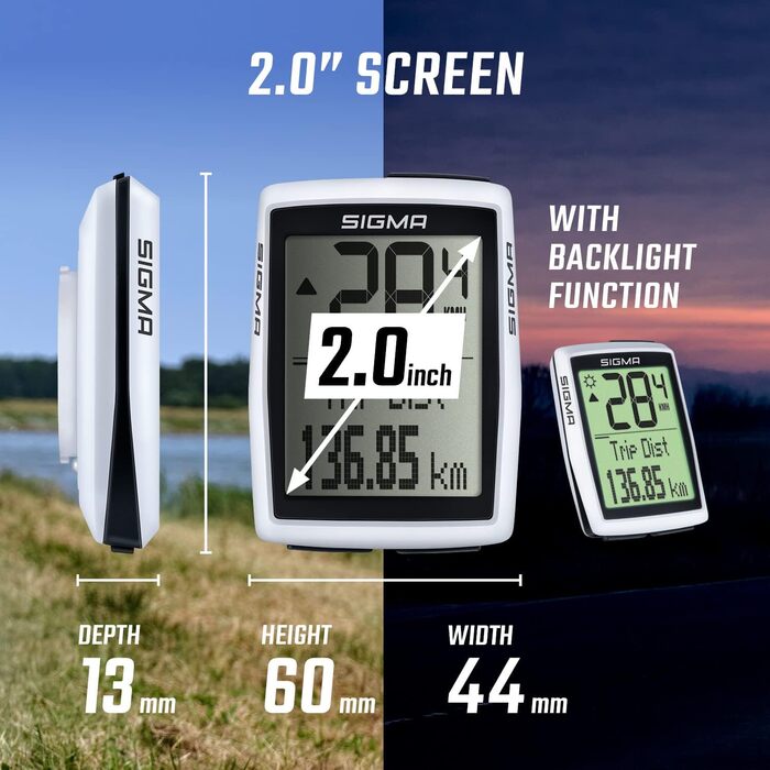 Велокомп'ютер SIGMA BC 12.0 WL, Бездротовий, Водонепроникний, Пластик, Чорний