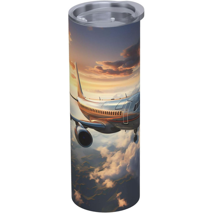 Кухоль об&39ємом 590 мл з прямою трубочкою, літаки злітають, дорожній кухоль з принтом, підходить для кемпінгу, офісу та дому.