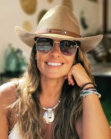 Ковбойський сонцезахисний капелюх FURTALK для жінок та чоловіків, ковбойський капелюх у західному стилі з вітровою стрічкою, UPF 80, легкий пляжний та літній капелюх, хакі, ML