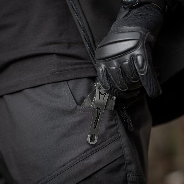 Складаний ніж Tanto з кліпсою, гострий кишеньковий ніж з лезом зі сталі 440C, чорна рукоятка G10, склобій, подарункова коробка - К