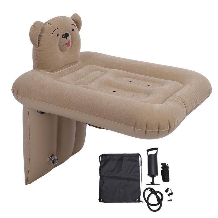 Портативний надувний автомобільний матрац Zerodis Mattresses з ременем безпеки в комплекті, 84 x 63 x 81 см для дому, кемпінгу, подорожей, дитячого дорожнього ліжка