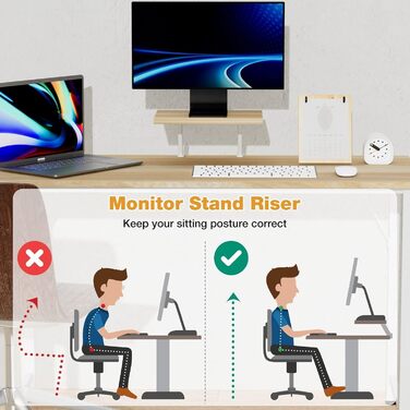Письмовий стіл з полицею для монітора, комп&39ютерний стіл зі знімним кронштейном для регулювання висоти, стіл для ПК, комп&39ютерний стіл, офісний стіл, робочий стіл, дубове покриття, 100x50x75 см