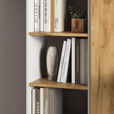 Книжкова шафа Vicco Tomy, білий/золотий дуб, 40 x 120 см, 4 відділення, білий/золотий дуб, 40 x 120 см