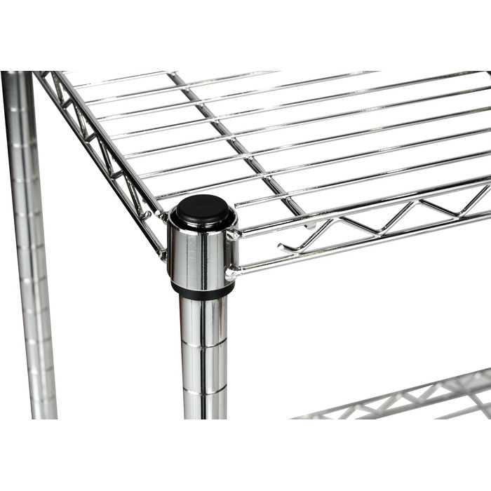 Кухонна полиця Floordirekt, дротяна полиця, металева полиця Вантажопідйомність приблизно 70 кг на полицю Багатофункціональна полиця для зберігання, полиця для ванної кімнати, складська полиця, полиця для підвалу Хромована (60x35x90 см 3 полиці) Everest 60