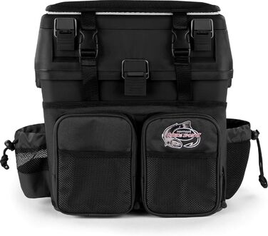 Рибальський чохол-сидіння, рибальський чохол-сидіння, рибальський рюкзак, рибальська сумка, рибальський кейс, рибальський чохол з 4 ящиками для снастей, колір темно-чорний