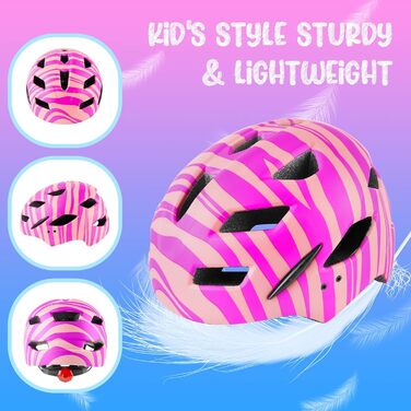 Дитячий велошолом RaMokey, велошолом з підсвічуванням для дітей Легкий дитячий шолом з регульованим циферблатом для дівчаток і хло