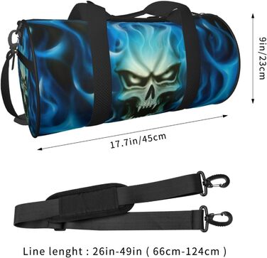 Дорожня сумка зі зміїною шкірою, кругла, великої місткості, легка та міцна, ідеальний подарунок для походів, відпустки, ділових поїздок та іншого, моторошний принт Привид-Череп, універсальний розмір