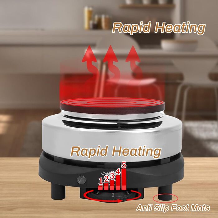 Електрична чайна плита GAESHOW, електрична міні-плита, портативна електрична настільна плита, одинарна нагрівальна пластина 500 Вт нагрівач для кухні чаю та кави